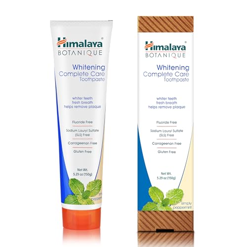Himalaya Botanique Complete Care Whitening Toothpaste, Simply Mint, for a Clean Mouth, Whiter Teeth and Fresh Breath, 5.29 oz