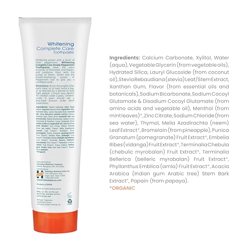 Himalaya Botanique Complete Care Whitening Toothpaste, Simply Mint, for a Clean Mouth, Whiter Teeth and Fresh Breath, 5.29 oz