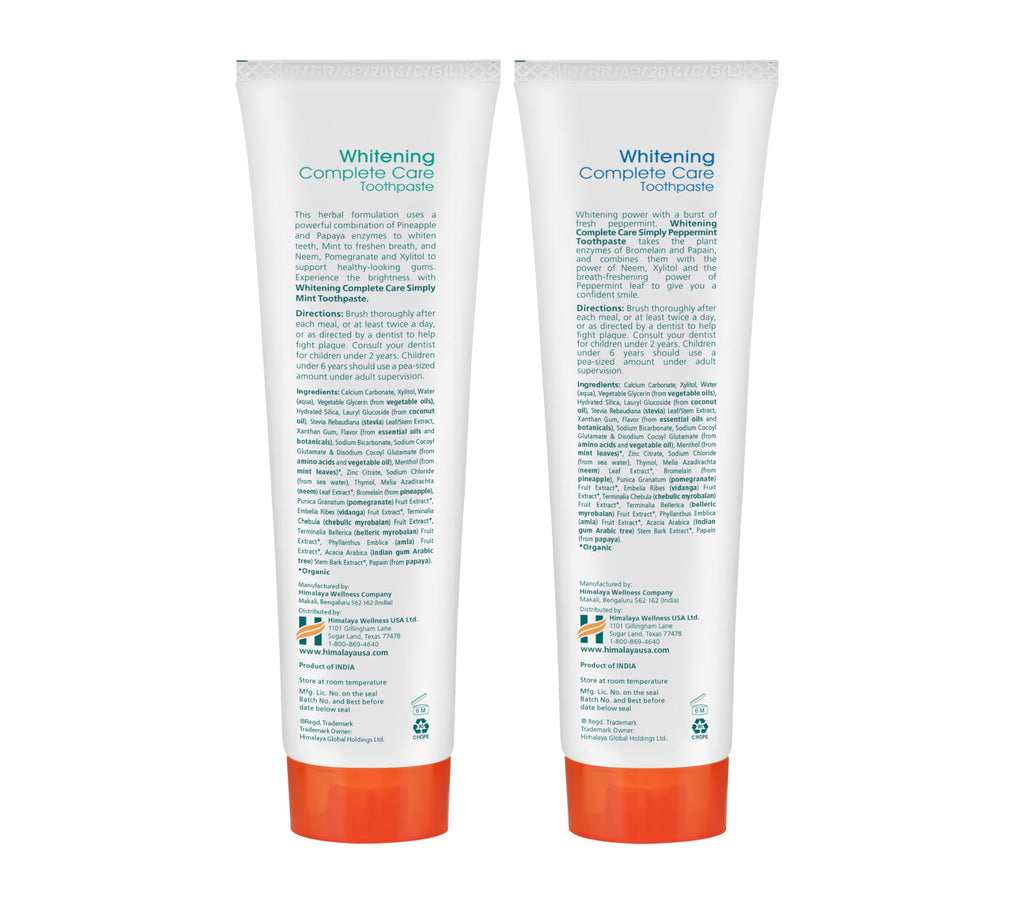 Himalaya Botanique Complete Care Whitening Toothpaste, Simply Mint, for a Clean Mouth, Whiter Teeth and Fresh Breath, 5.29 oz