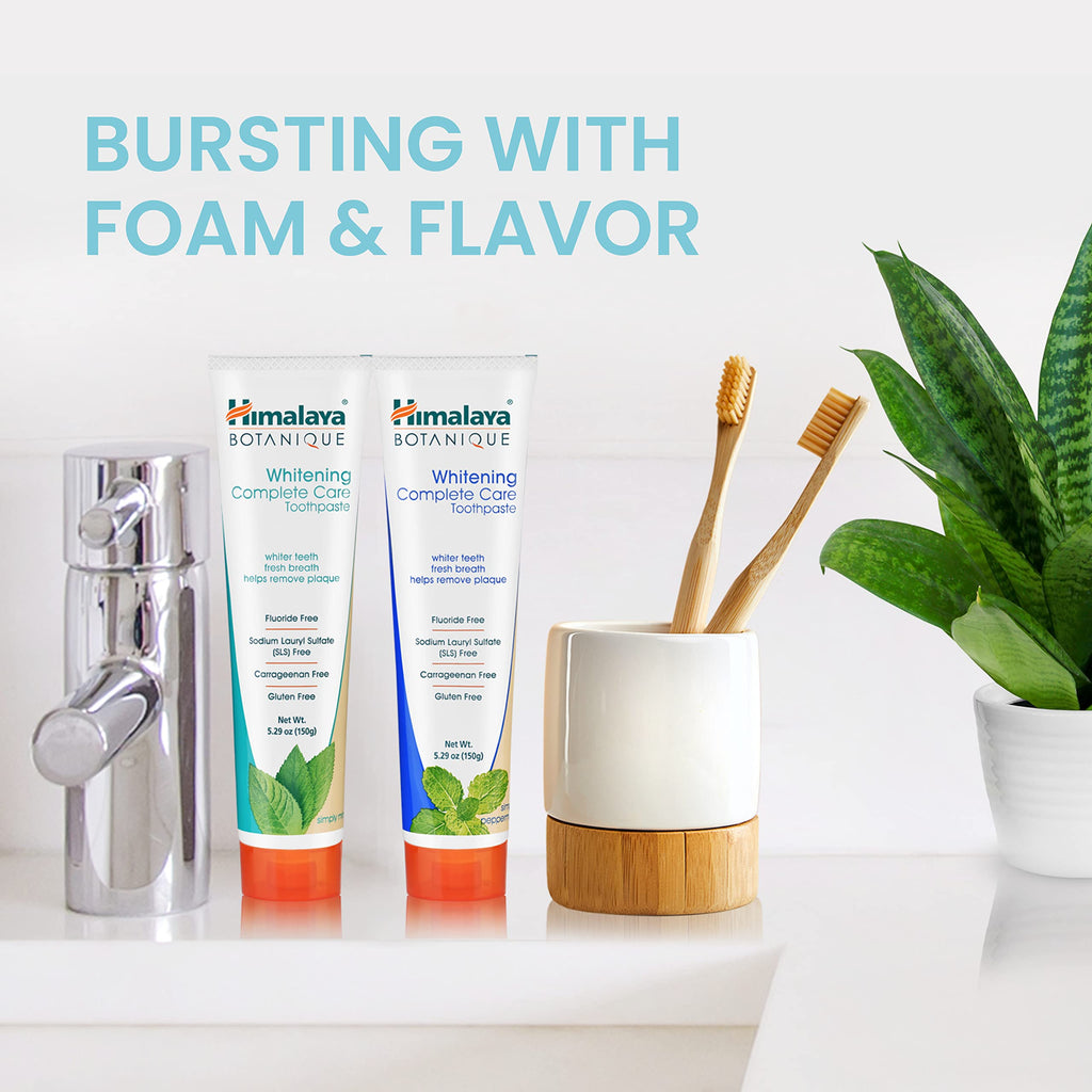 Himalaya Botanique Complete Care Whitening Toothpaste, Simply Mint, for a Clean Mouth, Whiter Teeth and Fresh Breath, 5.29 oz