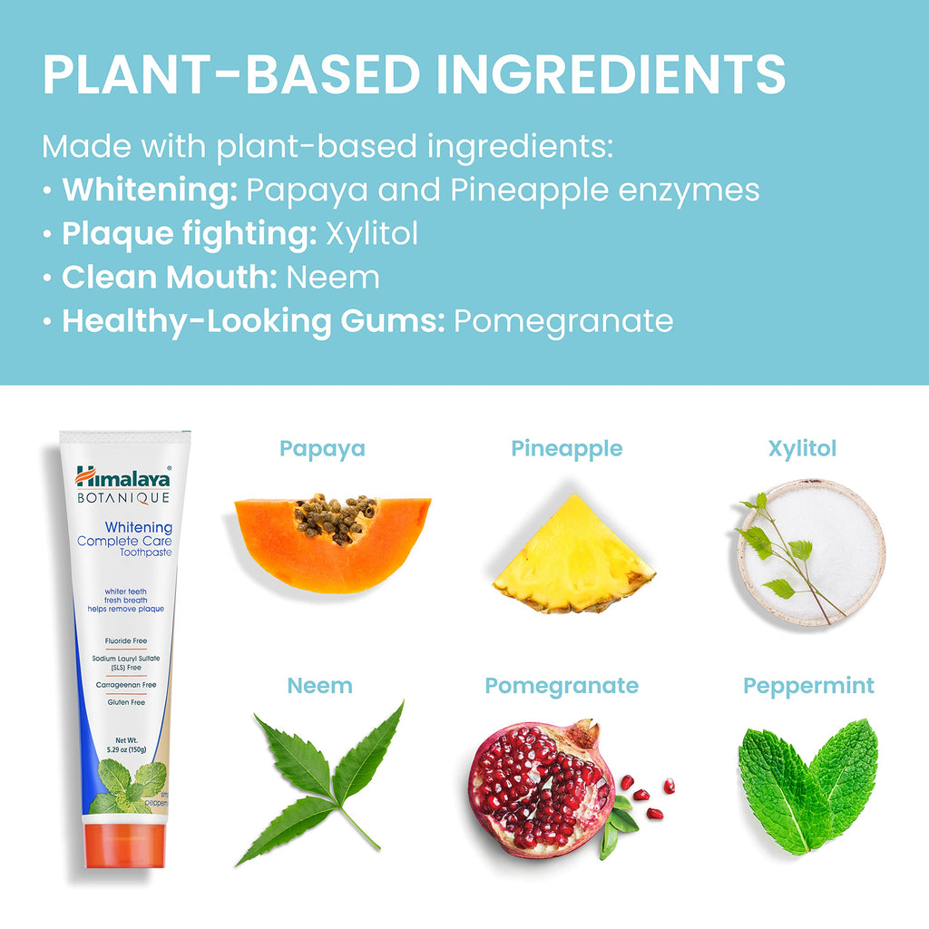 Himalaya Botanique Complete Care Whitening Toothpaste, Simply Mint, for a Clean Mouth, Whiter Teeth and Fresh Breath, 5.29 oz