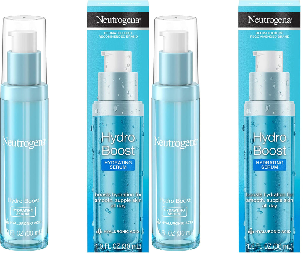 Neutrogena Hydro Boost Hydrating Hyaluronic Acid Serum, Oil-Free and Non-Comedogenic Face Serum Formula for Glowing Complexion, Oil-Free & Non-Comedogenic, 1 fl. oz