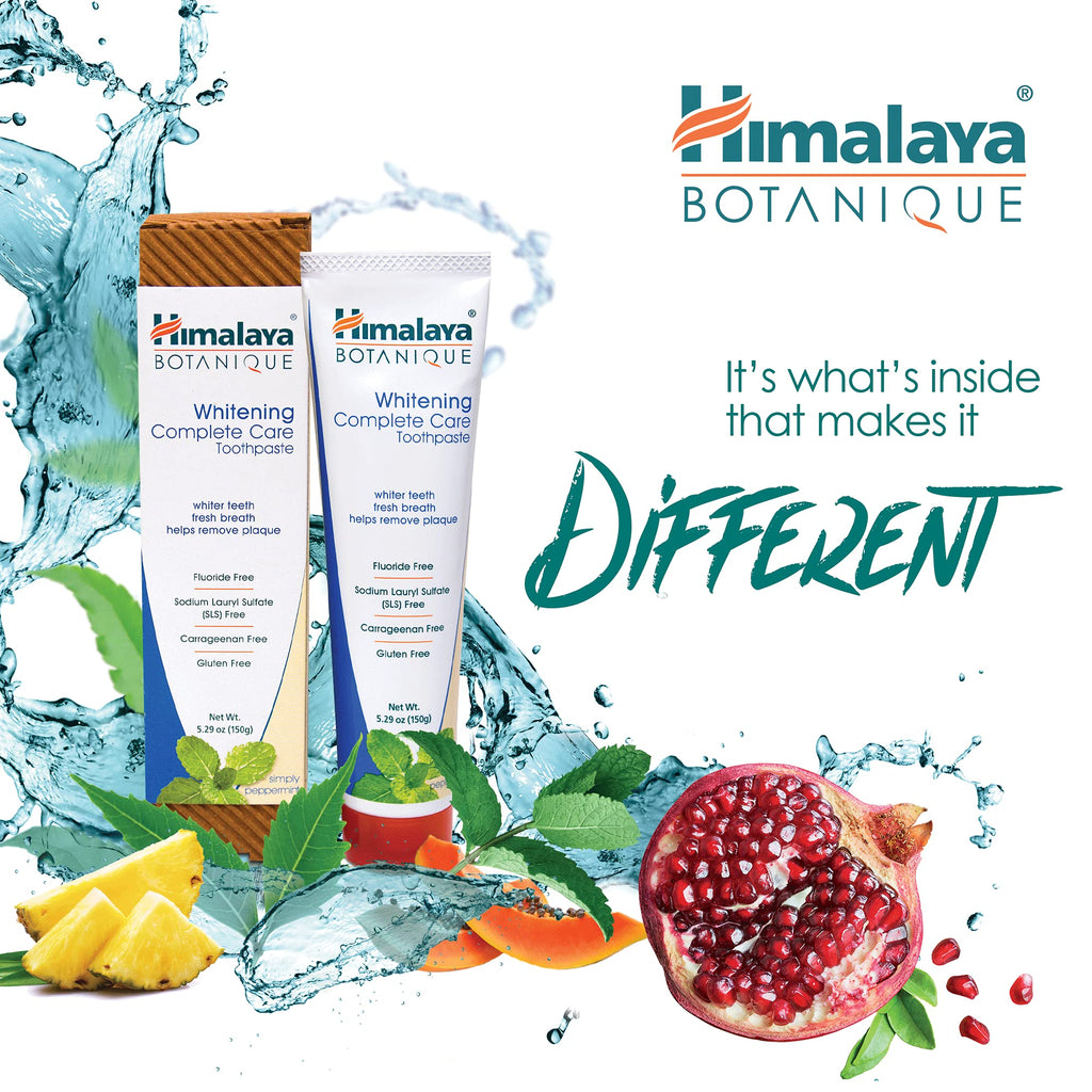 Himalaya Botanique Complete Care Whitening Toothpaste, Simply Mint, for a Clean Mouth, Whiter Teeth and Fresh Breath, 5.29 oz